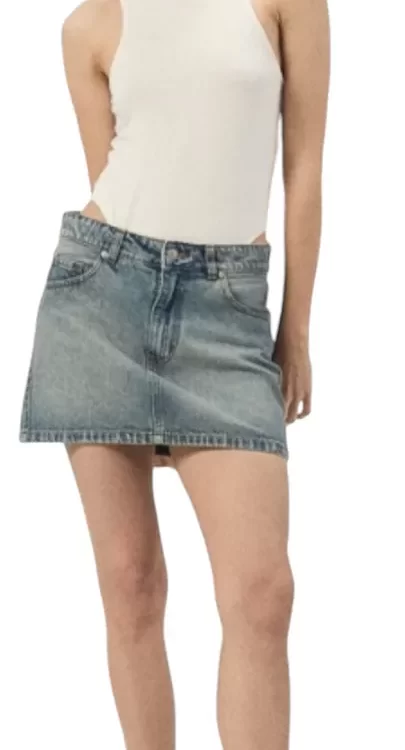 POLLERA JEAN LIGHT BLUE